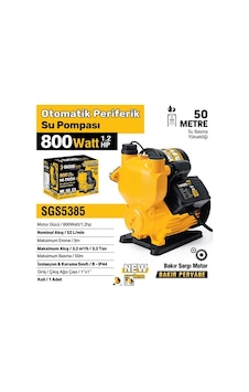Sgs Otomatik Periferik Su Pompası 800 Watt 1.2 Hp Sgs5385