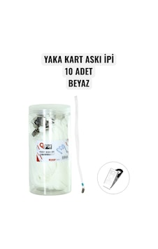 Yaka Kart Askı İpi 10 Adet Beyaz Yaka Kart Askı İpi 10 Adet Beyaz