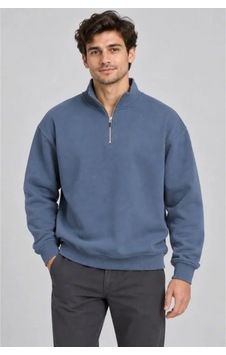 Butik İstanbul Erkek Üç İplik İçi Şardonlu Dik Yaka Yarım Fermuarlı Kışlık Sweatshirt - Mavi Butik İstanbul Erkek Üç İplik İçi Şardonlu Dik Yaka Yarım Fermuarlı Kışlık Sweatshirt - Mavi