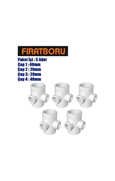 Fırat Köşe Te 40 20 20 40, Köşe Te, 5 Adet, 7b43402020 Fırat Köşe Te 40 20 20 40, Köşe Te, 5 Adet, 7b43402020