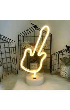 Neon Gitar Masa Lambası Sarı Neon Gitar Masa Lambası Sarı