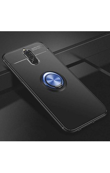 Huawei Mate 10 Lite Kılıf Zore Ravel Silikon Kapak Siyah-Mavi