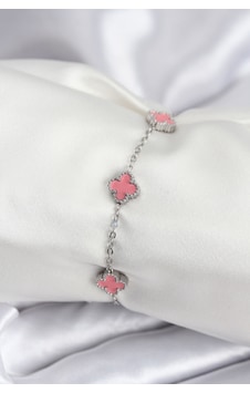316l Çelik Gümüş Renk Pembe Baby Boy Yonca Kadın Bileklik Çok Renkli 316l Çelik Gümüş Renk Pembe Baby Boy Yonca Kadın Bileklik Çok Renkli
