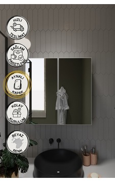 2 Aynalı Banyo Dolabı İki Kapaklı Lavabo Üstü Banyo Dolabı Beyaz 2 Aynalı Banyo Dolabı İki Kapaklı Lavabo Üstü Banyo Dolabı Beyaz