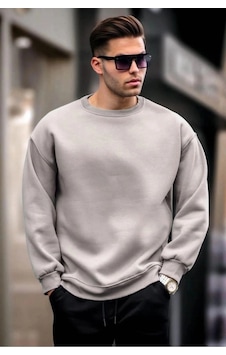 Freedom Storee Erkek Düz Bisiklet Yaka 3 İplik Sweatshirt - Boyalı Gri Çok Renkli Freedom Storee Erkek Düz Bisiklet Yaka 3 İplik Sweatshirt - Boyalı Gri Çok Renkli