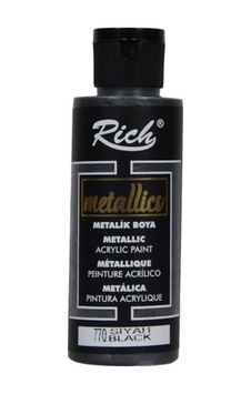 Metalik Akrilik Boya 120 Ml Siyah Karışık Metalik Akrilik Boya 120 Ml Siyah Karışık
