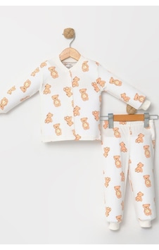 Kız Çocuk Desenli Pamuklu 2'li Pijama Takımı KREM Krem Kız Çocuk Desenli Pamuklu 2'li Pijama Takımı KREM Krem