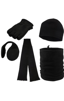 Axe Sportswear Polar Parmaksız Eldiven Bere Boyunluk Kulaklık Atkı 5li Kış Seti