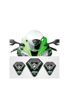 Kawasaki NİNJA Üçlü 3D sticker Siyah Yeşil ninja Kawasaki NİNJA Üçlü 3D sticker Siyah Yeşil ninja