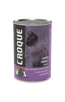 Croque Tavuk Etli Konserve Yetişkin Kedi Maması 400 Gr