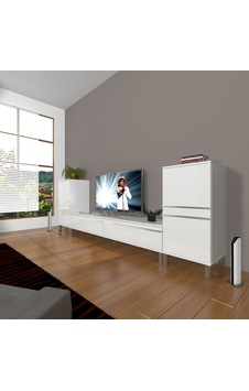 Decoraktiv Eko On2 Mdf Std Krom Ayaklı Tv Ünitesi Tv Sehpası Beyaz Decoraktiv Eko On2 Mdf Std Krom Ayaklı Tv Ünitesi Tv Sehpası Beyaz