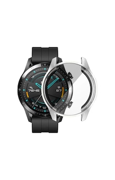 Forzacase Huawei Watch Gt 2 46mm İle Uyumlu Önü Kapalı Ekran Korumalı Silikon Kılıf - Fc010 Gümüş