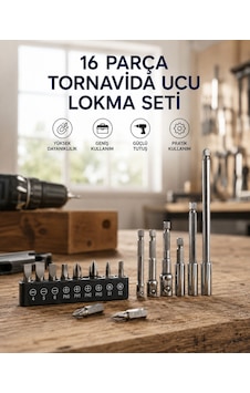 16 Parça Bits, Adaptör Ve Tornavida Ucu Seti 30900551 16 Parça Bits, Adaptör Ve Tornavida Ucu Seti 30900551