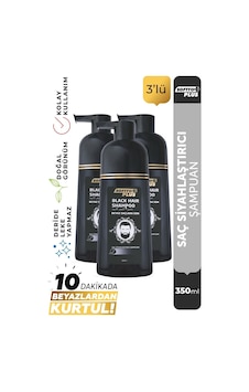 Black Hair Doğal Görünümlü Saç Siyahlaştırıcı Anında Etkili Beyaz Kapatıcı Shampoo 3x350ml Tüm Saç Tipleri Black Hair Doğal Görünümlü Saç Siyahlaştırıcı Anında Etkili Beyaz Kapatıcı Shampoo 3x350ml Tüm Saç Tipleri