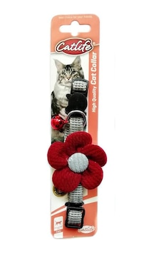 Catlife Çıngıraklı Çiçekli Kedi Boyun Tasması Bordo 30 CM Catlife Çıngıraklı Çiçekli Kedi Boyun Tasması Bordo 30 CM