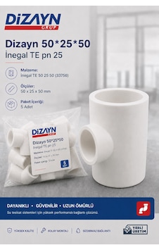 Dizayn Pprc İnegal Te 50 25 50 5 Adet Pn25 Temiz Su Tesisat Ek Parçası Dizayn Pprc İnegal Te 50 25 50 5 Adet Pn25 Temiz Su Tesisat Ek Parçası