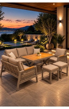 Garden Serisi Balkon Takımı, 3-2-1 Cappuccino Bahçe Takımı, 3'lü Koltuk 70x180, 2'li Koltuk 70x150, Tekli Koltuk 70x70, Masa 70x110, 2 Puf Cappuccino Garden Serisi Balkon Takımı, 3-2-1 Cappuccino Bahçe Takımı, 3'lü Koltuk 70x180, 2'li Koltuk 70x150, Tekli Koltuk 70x70, Masa 70x110, 2 Puf Cappuccino