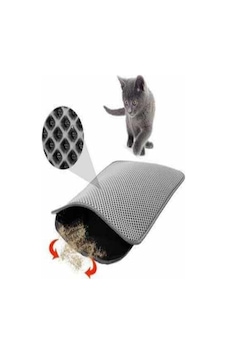 Tineke Elekli Kedi Tuvalet Önü Paspası Kedi Paspası Gri 60x42 Cm