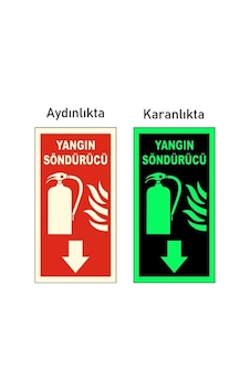 Yangın Söndürme Tüpü Levhası Fotolümenli Fosforlu