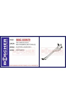 Bescher Ön Cam Silecek Mekanizması Motorsuz Duster-logan 05 Bsc 020879 3397020879 Bescher Ön Cam Silecek Mekanizması Motorsuz Duster-logan 05 Bsc 020879 3397020879