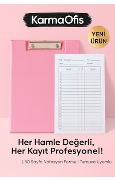 Satranç Notasyonlu Sekreterlik Seti 17x24 Cm 50 Sayfa Hamle Kayıt Formu Pembe Satranç Notasyonlu Sekreterlik Seti 17x24 Cm 50 Sayfa Hamle Kayıt Formu Pembe