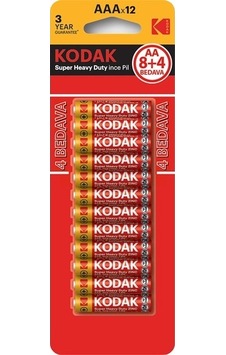 Kodak Super Heavy Duty Blisterli Çinko Karbon AAA İnce Kalem Pil 12'li Kodak Super Heavy Duty Blisterli Çinko Karbon AAA İnce Kalem Pil 12'li