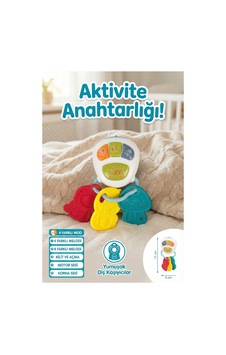 Renkli Anahtarlık Şeklinde Bebek Aktivite Aksesuarı - 4 Çalışma Modlu, Yumuşak Diş Kaşıyıcılı Ses Çıkaran Yenidoğan Eğlencesi 3 Ay+ Renkli Anahtarlık Şeklinde Bebek Aktivite Aksesuarı - 4 Çalışma Modlu, Yumuşak Diş Kaşıyıcılı Ses Çıkaran Yenidoğan Eğlencesi 3 Ay+