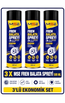 Mse Pro Fren Balata Spreyi 3 X 500 Ml 3'lü Fren Balata Temizleyici Ve Genel Temizleme Spreyi Mse Pro Fren Balata Spreyi 3 X 500 Ml 3'lü Fren Balata Temizleyici Ve Genel Temizleme Spreyi