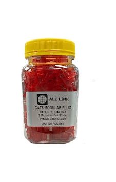 C6u3r Cat6 Utp Modular Plug Rj45 Red 3 Micro-inch Gold Plated C6u3r Cat6 Utp Modular Plug Rj45 Red 3 Micro-inch Gold Plated