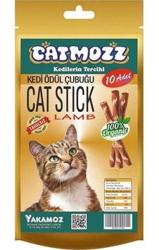 Catmozz Stick Kuzu Etli & Kedi Otlu Kediler İçin Ödül Çubuğu 10'lu Catmozz Stick Kuzu Etli & Kedi Otlu Kediler İçin Ödül Çubuğu 10'lu