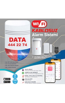 Data Dt-12 Wifi Kablosuz Siren Alarm Sistemi Mobil Uygulamalı