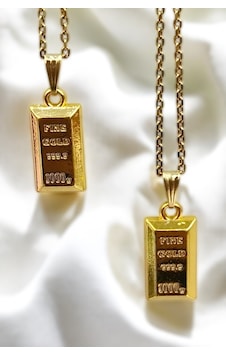 Altın Renk Külçe Kolye Fine Gold 999.9 Tasarım Kolye Kadın Minimal Takı Sarı - Beyaz Altın Renk Külçe Kolye Fine Gold 999.9 Tasarım Kolye Kadın Minimal Takı Sarı - Beyaz