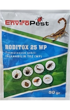 Enviro Pest Roditox 25 Wp Toz Kene Pire Akrep ve Tahtakurusu 50 G Enviro Pest Roditox 25 Wp Toz Kene Pire Akrep ve Tahtakurusu 50 G