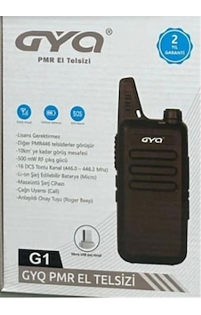 Gyq-qg1 Pmr El Telsizi 10 Km Mesafeli Siyah Tekli Paket
