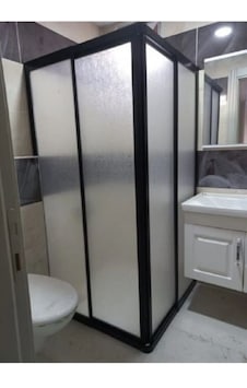 90 90 Siyah Profilli Köşe Mika Duşakabin Siyah