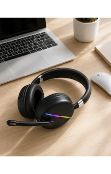 Bluetooth 5.0 Kablosuz Kulak Üstü Kulaklık Mikrofonlu Rgb Aydınlatmalı Bluetooth 5.0 Kablosuz Kulak Üstü Kulaklık Mikrofonlu Rgb Aydınlatmalı