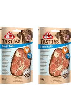 8in1 Tasties Sushi Rolls Tavuk Ve Balıklı Köpek Ödülü 85 Gr. X 2 Adet 8in1 Tasties Sushi Rolls Tavuk Ve Balıklı Köpek Ödülü 85 Gr. X 2 Adet