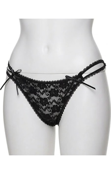 Gümüş Bayan Kenar İki İpli Dantelli Bikini Külot Standart M Beden Siyah Gümüş Bayan Kenar İki İpli Dantelli Bikini Külot Standart M Beden Siyah