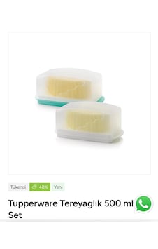 Tupperware Tereyağlık 2 Adet Beyaz Tupperware Tereyağlık 2 Adet Beyaz