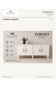 Torıno Konsol Krem Açık Ceviz
