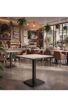 Premium Kompakt Laminat Kare - Cafe Restoran Ev Yemek Masası 60x60 Cm Beyaz Tablalı Siyah Premium Kompakt Laminat Kare - Cafe Restoran Ev Yemek Masası 60x60 Cm Beyaz Tablalı Siyah