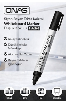 Onas Siyah Beyaz Tahta Kalemi Whiteboard Marker Düşük Kokulu 1 Adet Diğer Onas Siyah Beyaz Tahta Kalemi Whiteboard Marker Düşük Kokulu 1 Adet Diğer