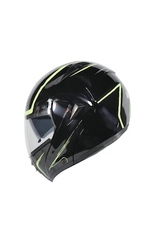 Vrt - Çene Açılır Kask Siyah - Sarı L 57638