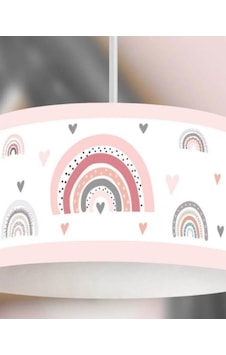 Genç Çocuk Odası Beyaz Pastel Gökkuşağı Çocuk Sarkıt Avize Beyaz