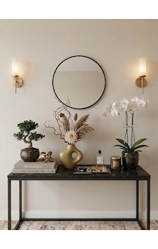 Siyah Çerçeveli Metal Yuvarlak Ayna 60 cm Siyah Çerçeveli Metal Yuvarlak Ayna 60 cm