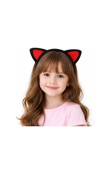 Kırmızı Kedi Kulaklı Sevimli Peluş Taç Çocuk Parti Kamp Kostüm Tacı Kırmızı Kedi Kulaklı Sevimli Peluş Taç Çocuk Parti Kamp Kostüm Tacı