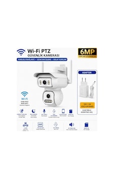 6 Mp Wi-fi Ptz Çift Lensli Dış Mekan Akıllı Güvenlik Kamerası 12 V Adaptör Dahil Wifi Bs W2 6 Mp Wi-fi Ptz Çift Lensli Dış Mekan Akıllı Güvenlik Kamerası 12 V Adaptör Dahil Wifi Bs W2