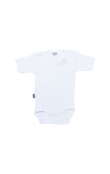 Sebi Bebe Yarım Kol Delikli Bebek Body 0164 Beyaz