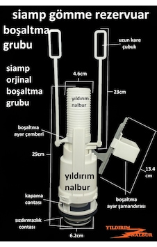 Siamp Uzun Kare Gömme Rezervuar İç Takım Orta Göbek Boşaltma Grub Beyaz Siamp Uzun Kare Gömme Rezervuar İç Takım Orta Göbek Boşaltma Grub Beyaz