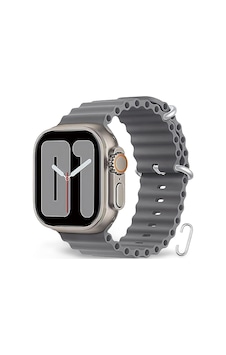 Apple Uyumlu  Watch 42mm 44mm 45mm 49mm 1/2/3/4/5/6/se/7/8/ultra Akıllı Saat Ocean Kordon Ve Kayışı Açık Gri